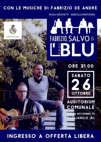 Concerto Musicale "Fabrizio, Salvo e l'Uomo Blu" sabato 26 ottobre ore 21:00