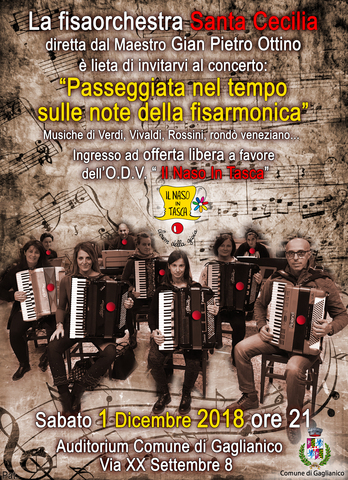 Concerto di fisarmonica sabato 1 dicembre ore 21:00